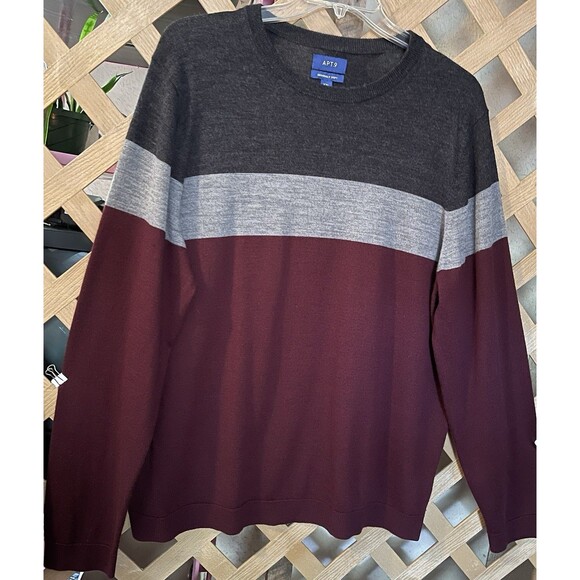APT. 9 Merino Wool Blend Soft Striped Bundle Up Sweaters Men's XXL - Picture 3 of 16